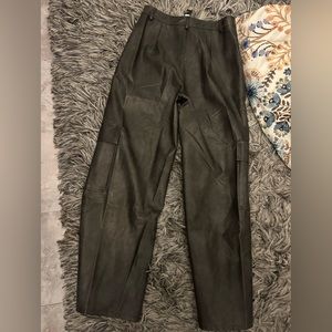 PLT Dark Brown leather pants
